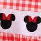 Red Character Plaid Embroidered Bubble