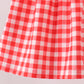 Red Character Plaid Embroidered Bloomer Set
