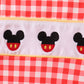 Red Character Plaid Embroidered Jon Jon