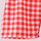 Red Character Plaid Embroidered Jon Jon