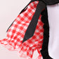 Red Character Plaid Embroidered Ruffle Short Set