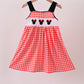 Red Character Plaid Embroidered Dress