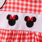 Red Character Plaid Embroidered Dress