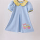 Blue Bus Floral Applique Dress