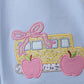 Blue Bus Floral Applique Dress