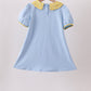 Blue Bus Floral Applique Dress