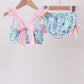 Blue Floral UPF Swim Set