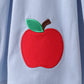 Blue Apple Appliqué Ruffle Set