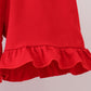Blue Apple Appliqué Ruffle Set