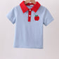 Blue Apple Appliqué Shirt