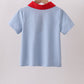 Blue Apple Appliqué Shirt