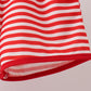 Red Stripe Apple Embroidered Set