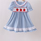 Blue Apple Embroidered Dress