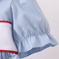 Blue Apple Embroidered Dress
