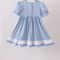 Blue Apple Embroidered Dress