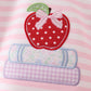 Pink Stripe Apple Book Applique Bubble