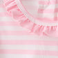 Pink Stripe Apple Book Applique Bubble