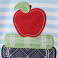 Blue Stripe Apple Book Appliqué Bubble