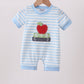 Blue Stripe Apple Book Appliqué Romper
