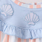 Seashell Stripe Embroidered Bloomer Set