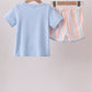 Seashell Stripe Embroidered Set