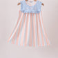 Seashell Stripe Embroidered Dress