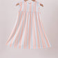 Seashell Stripe Embroidered Dress