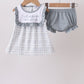 Blue Faith Quote Embroidered Bloomer Set