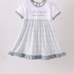 Blue Faith Quote Embroidered Dress