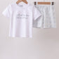 Blue Faith Quote Embroidered Shorts Set
