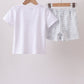Blue Faith Quote Embroidered Shorts Set