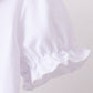 Blue Faith Quote Embroidered Ruffle Shorts Set