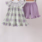 Purple Floral Smocked Bloomer Set