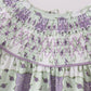 Purple Floral Smocked Bloomer Set