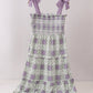 Purple Floral Smocked Women Dress