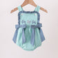 Blue Farm Tractor Embroidered Bubble