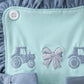 Blue Farm Tractor Embroidered Bubble