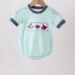 Blue stripe under the sea Embroidered Bubble