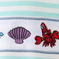 Blue stripe under the sea Embroidered Bubble
