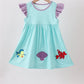 Blue under the sea Embroidered Dress