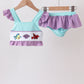 Blue under the sea Embroidered UPF Swim Set