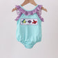 Blue under the sea Embroidered UPF Swim One-Piece