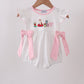 Pink Pencil ABC embroidery dot bubble