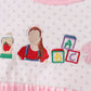 Pink Pencil ABC embroidery gingham bloomer set