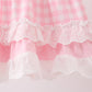 Pink Pencil ABC embroidery gingham bloomer set