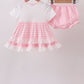 Pink Pencil ABC embroidery gingham bloomer set