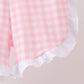 Pink Pencil ABC embroidery gingham ruffle shorts set