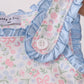 Blue Floral Print Ruffle Bubble