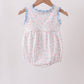 Blue Floral Print Ruffle Bubble