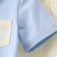 Blue Colorblock Pocket Shorts Set